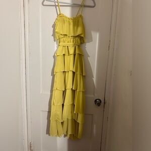 Sunny Yellow ruffled midi dress